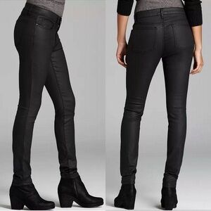 Eileen Fisher Waxed Organic Cotton Stretch Black Denim Size 0